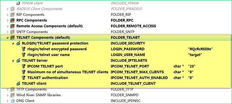 VxWorks Telnet Server