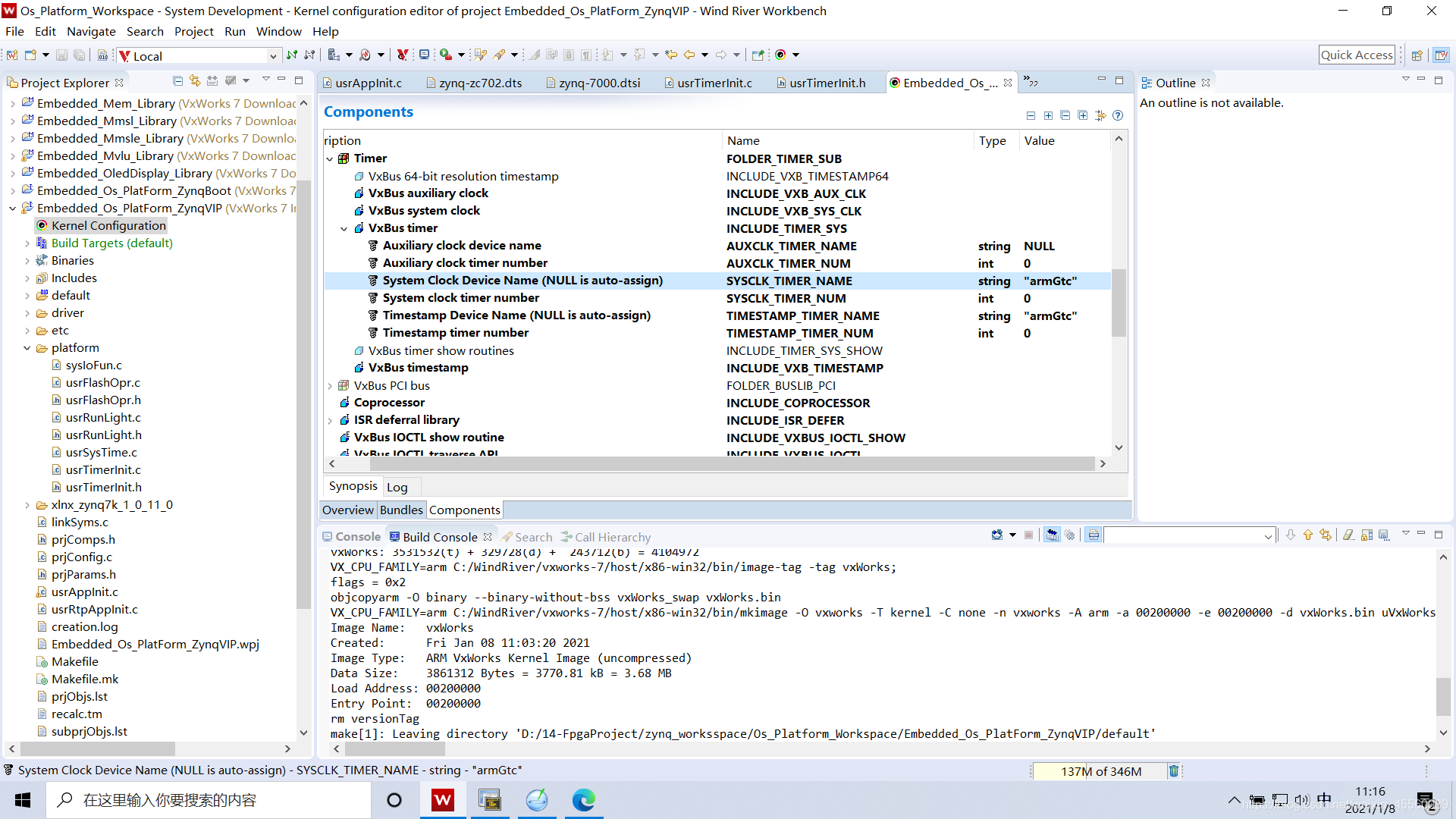 VxWorks 7.0 vxbus Timer