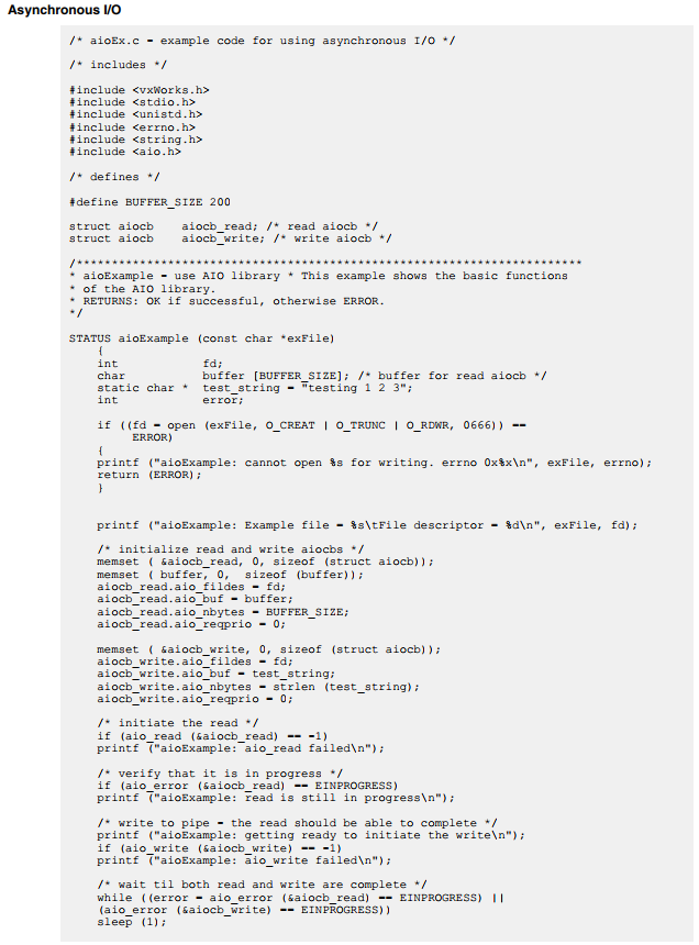 VxWorks 7 System IO