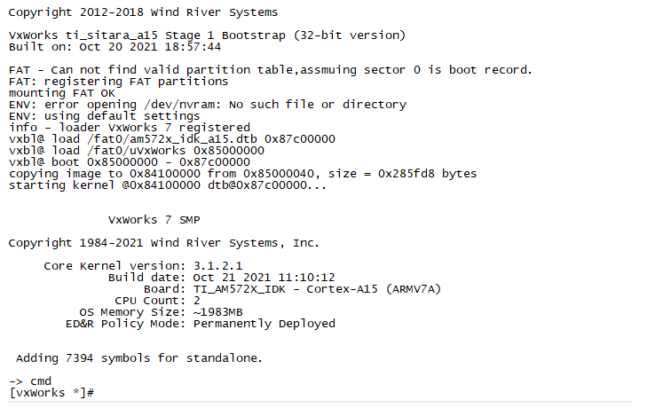 VxWorks7 Add Shell Component