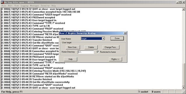 VxWorks Target Server, FTP