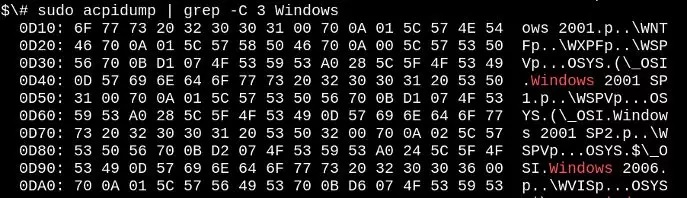 Linux, acpidump