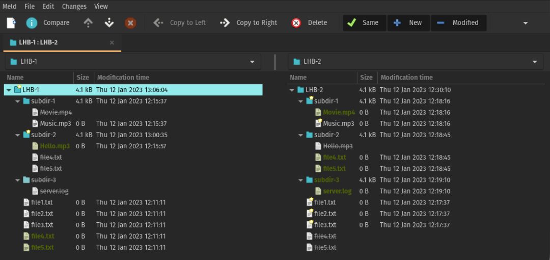 Linux Diff Meld