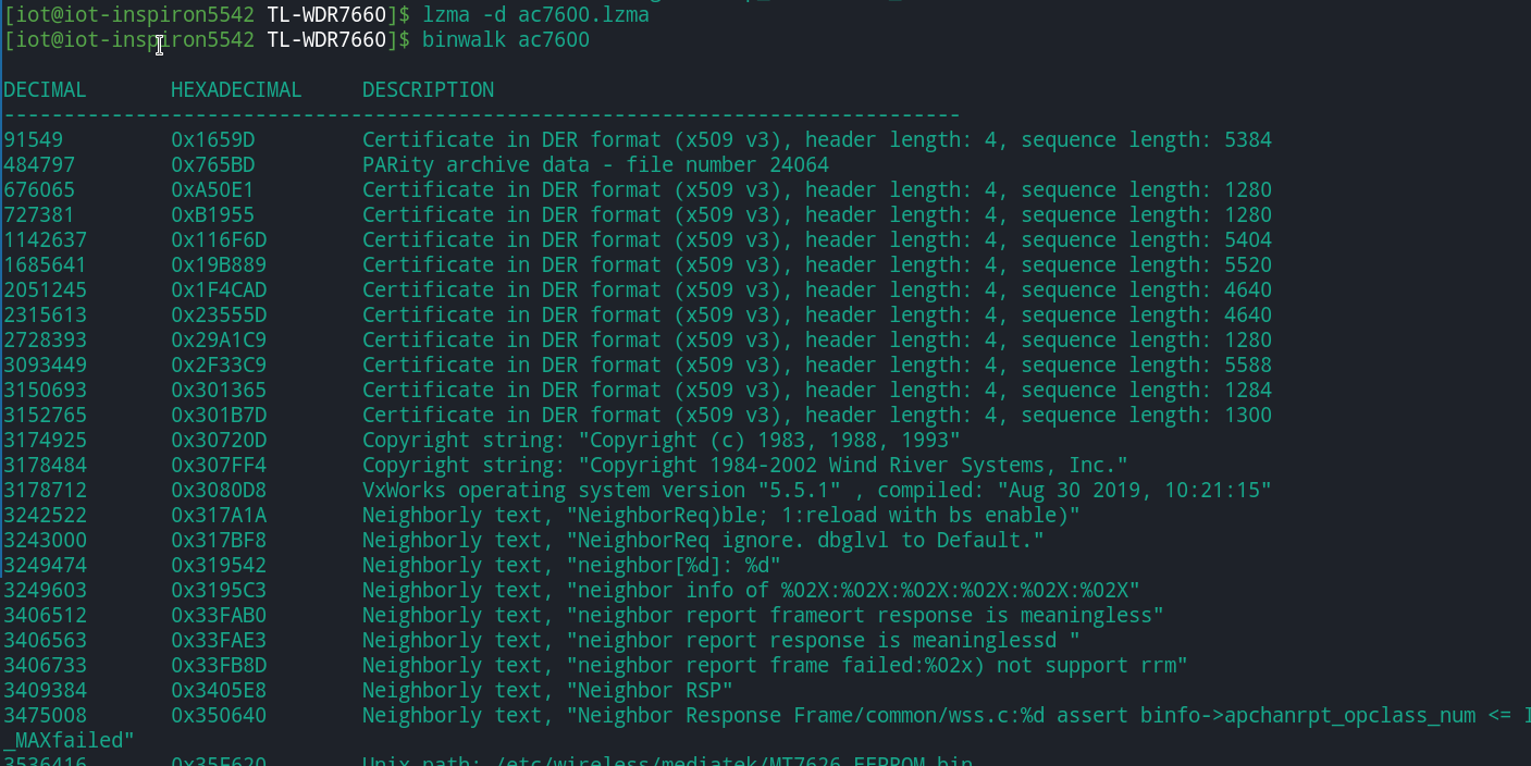 VxWorks Firmware Analysis